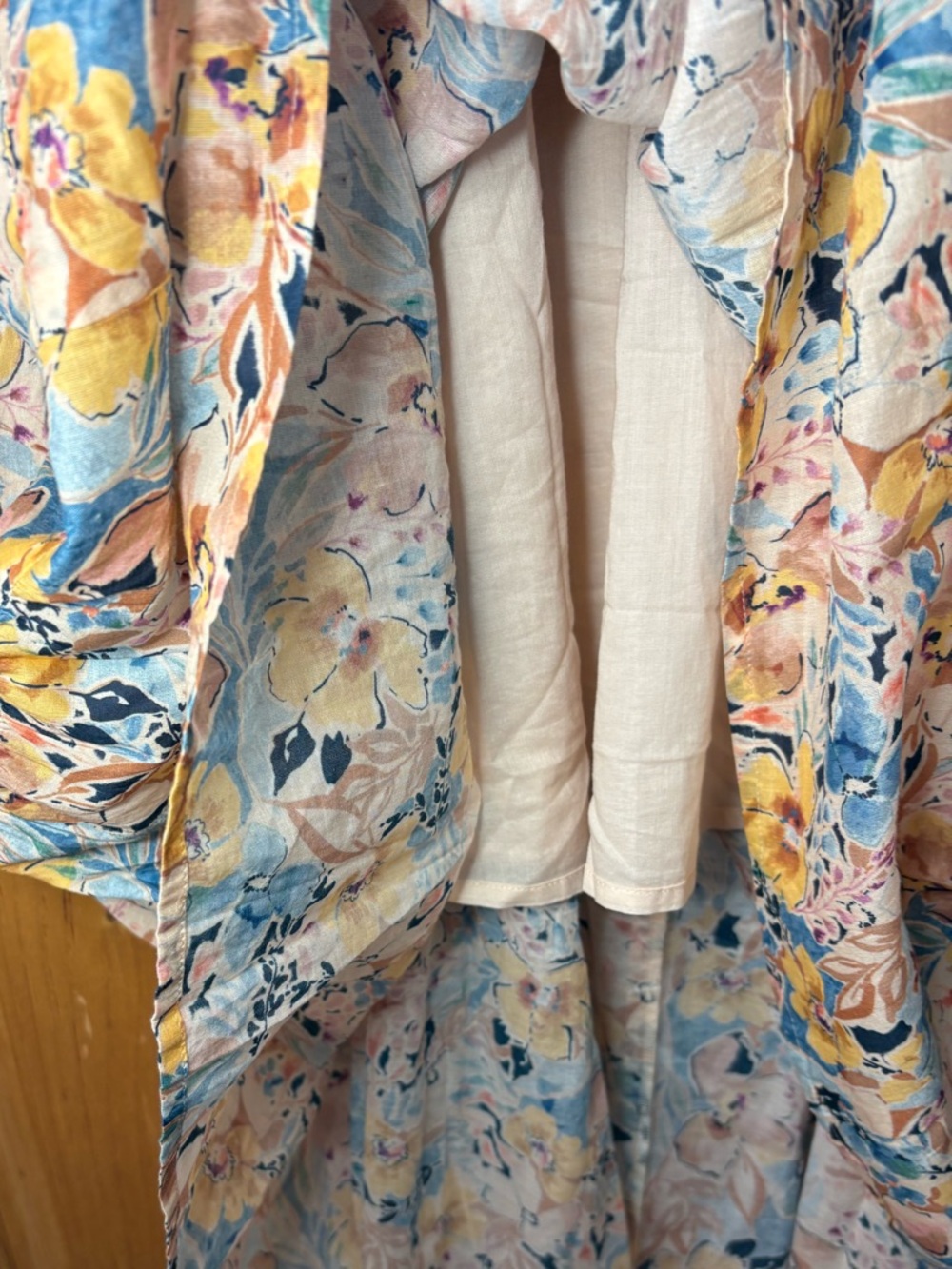 J. Jill Floral Sleeveless Maxi Dress in Yellow, Blue & Cream - Picture 9 of 15